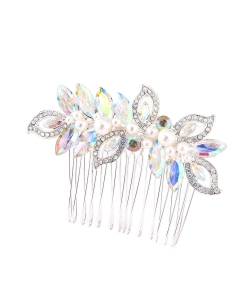 Rhinestone Hair Comb HM320001 SILVER AB